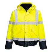 Hi-Vis Contrast Winter Bomber Jacket Portwest S266 - Yellow/Navy / L image