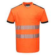 PW3 Hi-Vis Cotton Comfort T-Shirt S/S Portwest T181 - Orange/Black / M