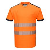 PW3 Hi-Vis Cotton Comfort T-Shirt S/S Portwest T181 - Orange/Navy / M