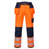 PW3 Hi-Vis Holster Pocket Work Trousers Portwest T501 - Orange/Navy / 46 image
