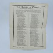 The Burial of Parnell. Broadside Poem (1891)