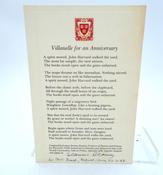 Villanelle for an Anniversary (1986) image