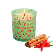 "I'm chilling" glass candle – cinnamon and chili image