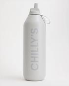 Chilly's Series 2 Flip Bottle Granite Grey 1L | Insulated Sports Water Bottle with Straw image