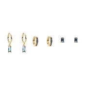 Blue Star Earring Stack Gold