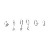 Sunrise Earring Stack Silver