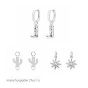 Howdy Honey Charm Earrings Set Silver image
