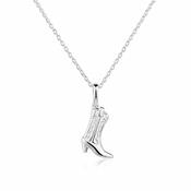 Cowboy Boot Necklace in Silver image
