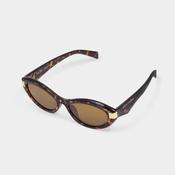 Bordeaux Slim Oval Sunglasses - Dark Tortoiseshell image