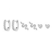 Snake Earring Stack Silver image