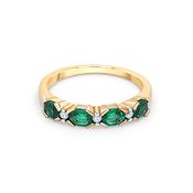 9ct Yellow Gold Green and White Stone Ring image