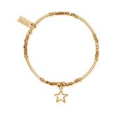 Chlobo Gold Mini Noodle Cube Open Star Bracelet (GBMNC1065) image