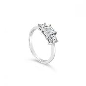 Absolute Jewellery Sterling Silver Three Stone Ring (SR100SL-XS) image