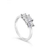 Absolute Jewellery Sterling Silver Three Stone Ring (SR100SL-L) image