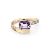 Cathal Barber Goldsmith 9ct Gold Amethyst and Diamond Ring image