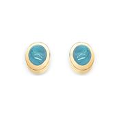 Cathal Barber Goldsmith 9ct Gold Blue Topaz Earrings image