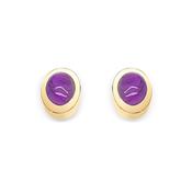 Cathal Barber Goldsmith 9ct Gold Amethyst Earrings image