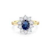 18ct Gold Oval Sapphire and Diamond Ring image