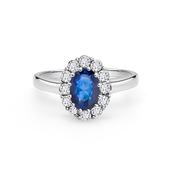 9ct White Gold Sapphire and Diamond Ring image