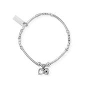 ChloBo Children's Mini Noodle Cube Double Heart Charm (CSBMNC040) image