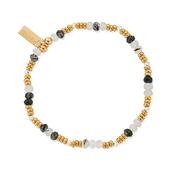 Chlobo Mixed Metal Stone Of Empowerment Black Rutilated Quartz Bracelet  (GMBBRQCD)