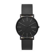 Skagen Signatur Three-Hand Black Leather Watch (SKW6902) image