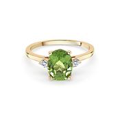 9ct Gold Peridot Diamond Ring image