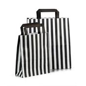 Black Candy Stripe Paper Carrier Bags