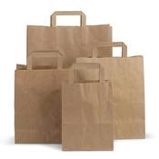 Premium Flat Handle Brown Paper Carrier Bags
