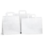 White Patisserie Carrier Bags with Flat Handles