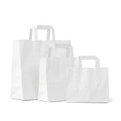 White Patisserie Carrier Bags with Flat Handles