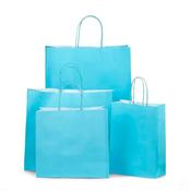Light Blue Premium Italian Paper Carrier Bags with Twisted Handles