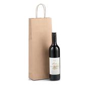 Brown Paper One Bottle Bag with Twisted Handles