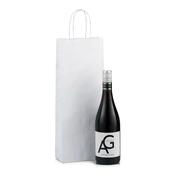 White Paper One Bottle Bag with Twisted Handles