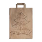 Christmas Tree Bags Design Paper Carrier With Flat Handles image