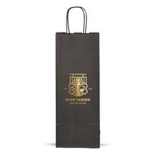Black Printed One Bottle Paper Bags with Twisted Handles image