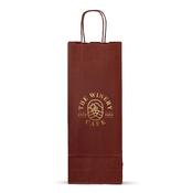 Bordeaux Printed One Bottle Paper Bags with Twisted Handles