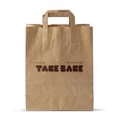 Brown Printed Paper Carrier Bags with External Flat Handles