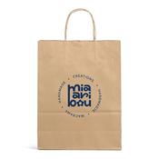 Brown Value Printed Paper Carrier Bags with Twisted Handles (Unribbed)