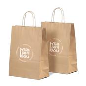 Brown Value Printed Paper Carrier Bags with Twisted Handles (Unribbed)
