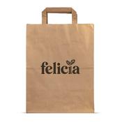 Brown Printed Paper Carrier Bags with Flat Handles