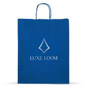 Ocean Blue Printed Paper Carrier Bags with Twisted Handles