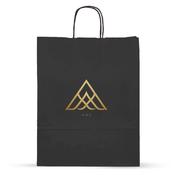 Black Printed Paper Carrier Bags with Twisted Handles