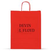 Cherry Red Printed Paper Carrier Bags with Twisted Handles