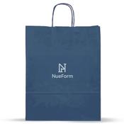Dark Blue Printed Paper Carrier Bags with Twisted Handles