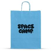 Light Blue Printed Paper Carrier Bags with Twisted Handles