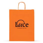 Orange Printed Paper Carrier Bags with Twisted Handles