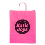 Pink Printed Paper Carrier Bags with Twisted Handles