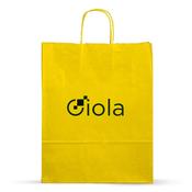 Yellow Printed Paper Carrier Bags with Twisted Handles