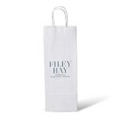White Printed One Bottle Paper Bags with Twisted Handles